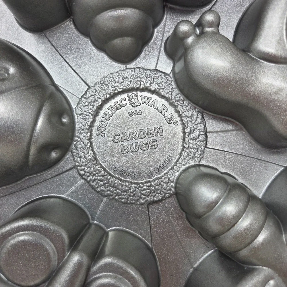 Nordic Ware Garden Bugs Cupcake Pan Snail Bee Lady Bug Butterfly Dragonfly